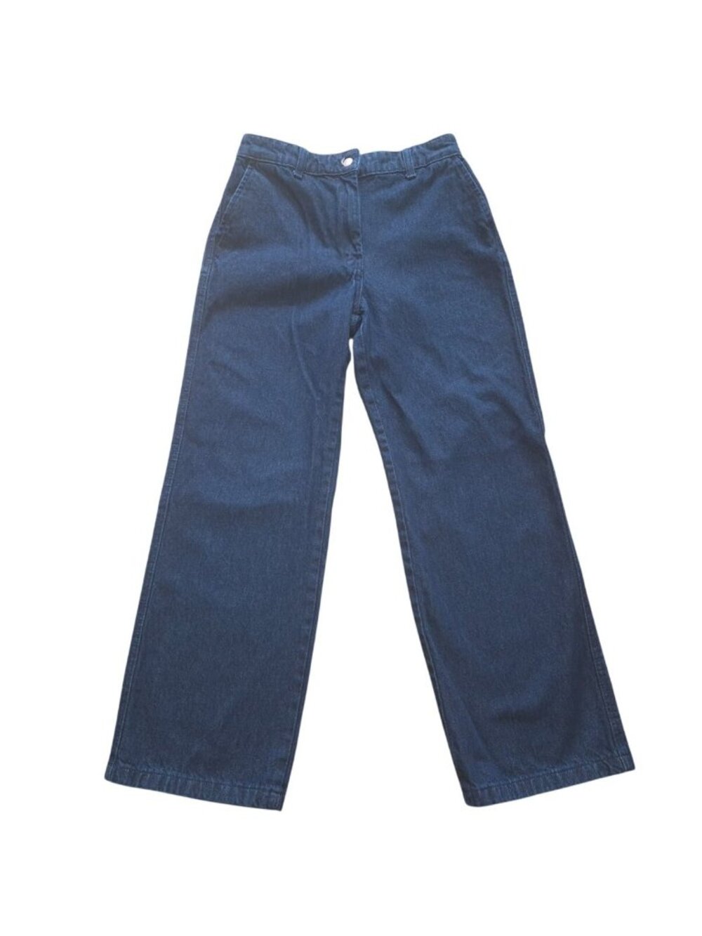 H&M Womens Wide Leg Blue Denim Pants High Rise Size 6 US.